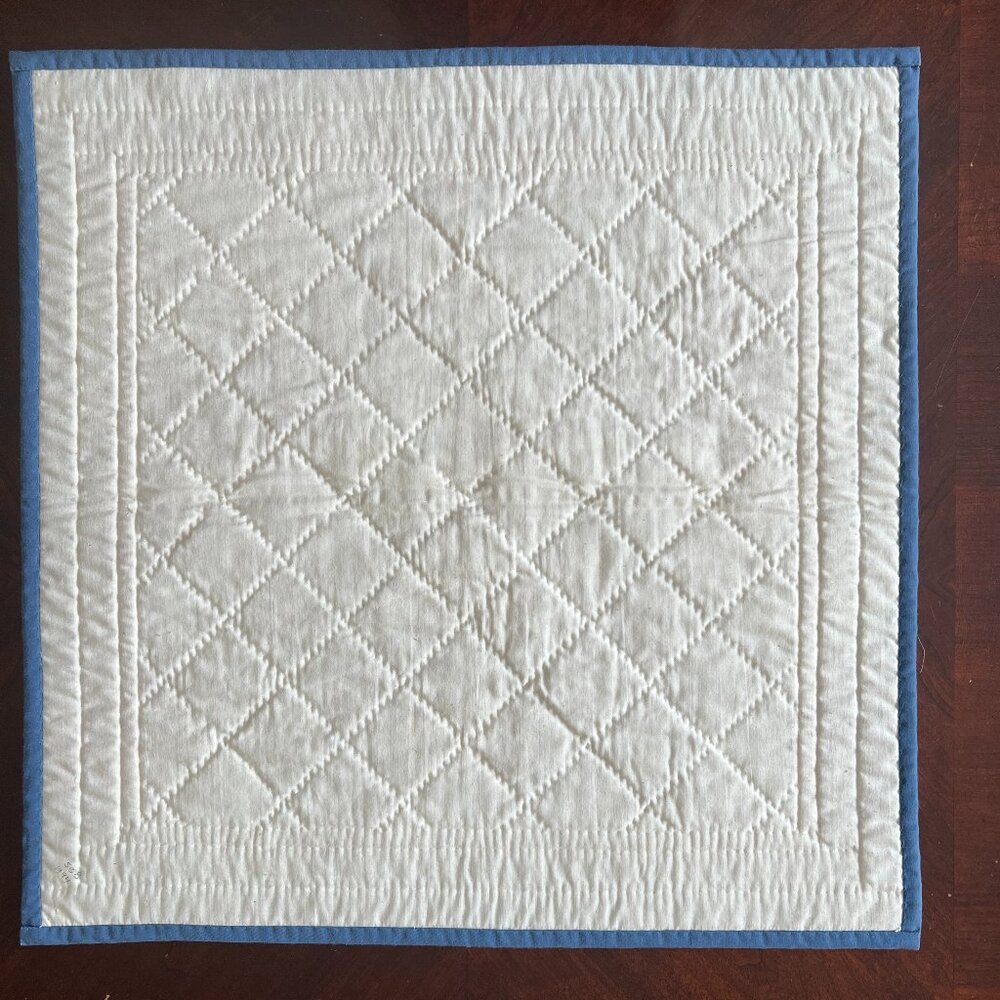Handmade Hand-Stitched Appliqué Hand Quilted Floral Wall Hanging / Table Topper - Picture 6 of 11